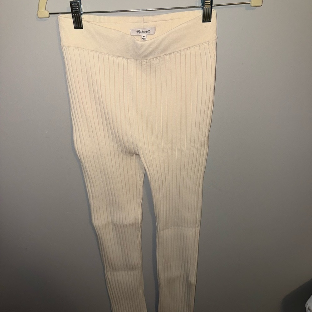 Madewell Cream Ribbed Sweater Leggings